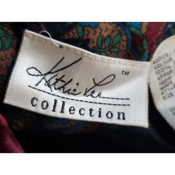 Vintage Kathie Lee Collection Multicolor Rayon Long Sleeve Knee Length Dress L - Picture 8 of 11